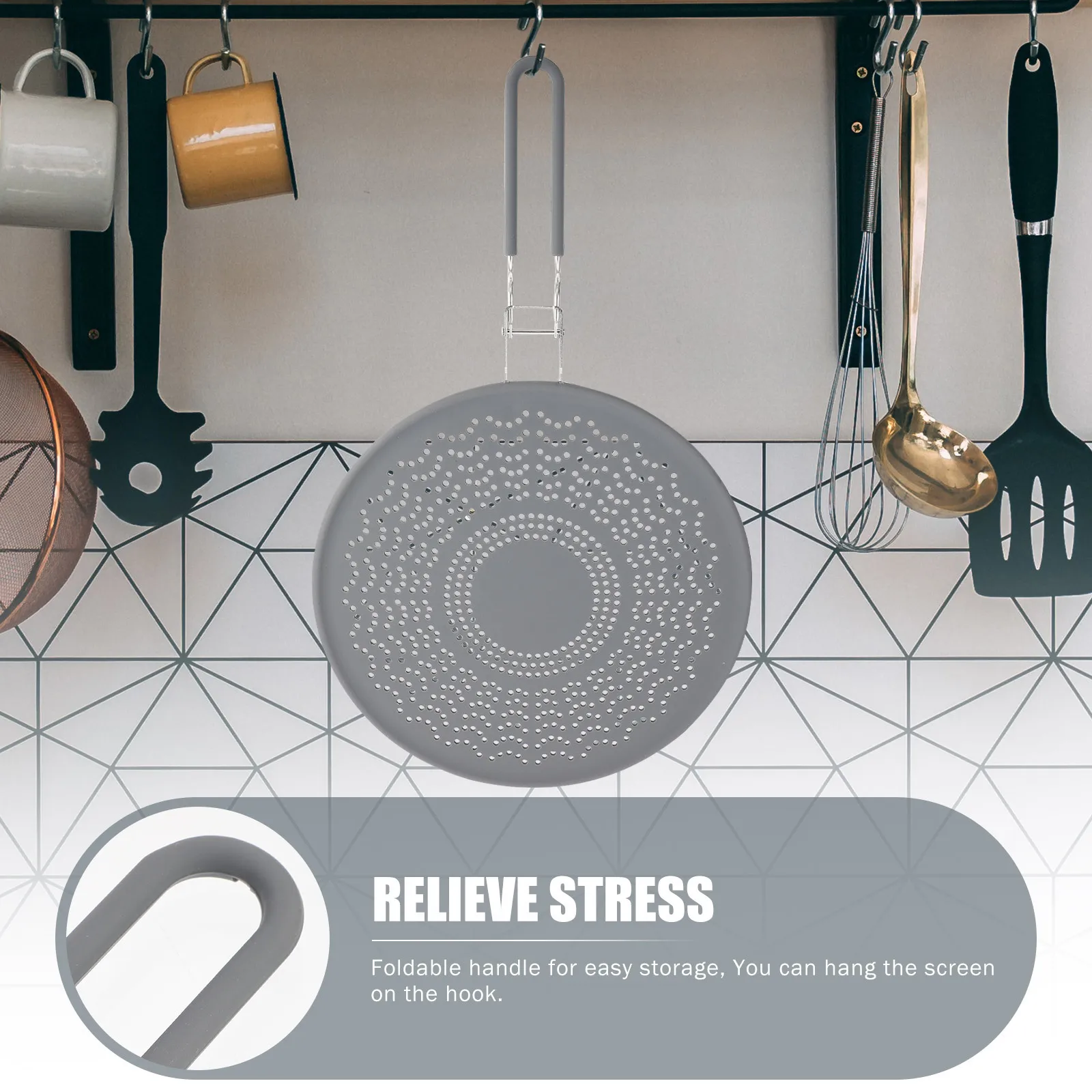 

Silicone Oil-Splash Guard High Temperature Resistant Large Mesh Lid Cover Safe Cooking Protector Oil Splatter Guard