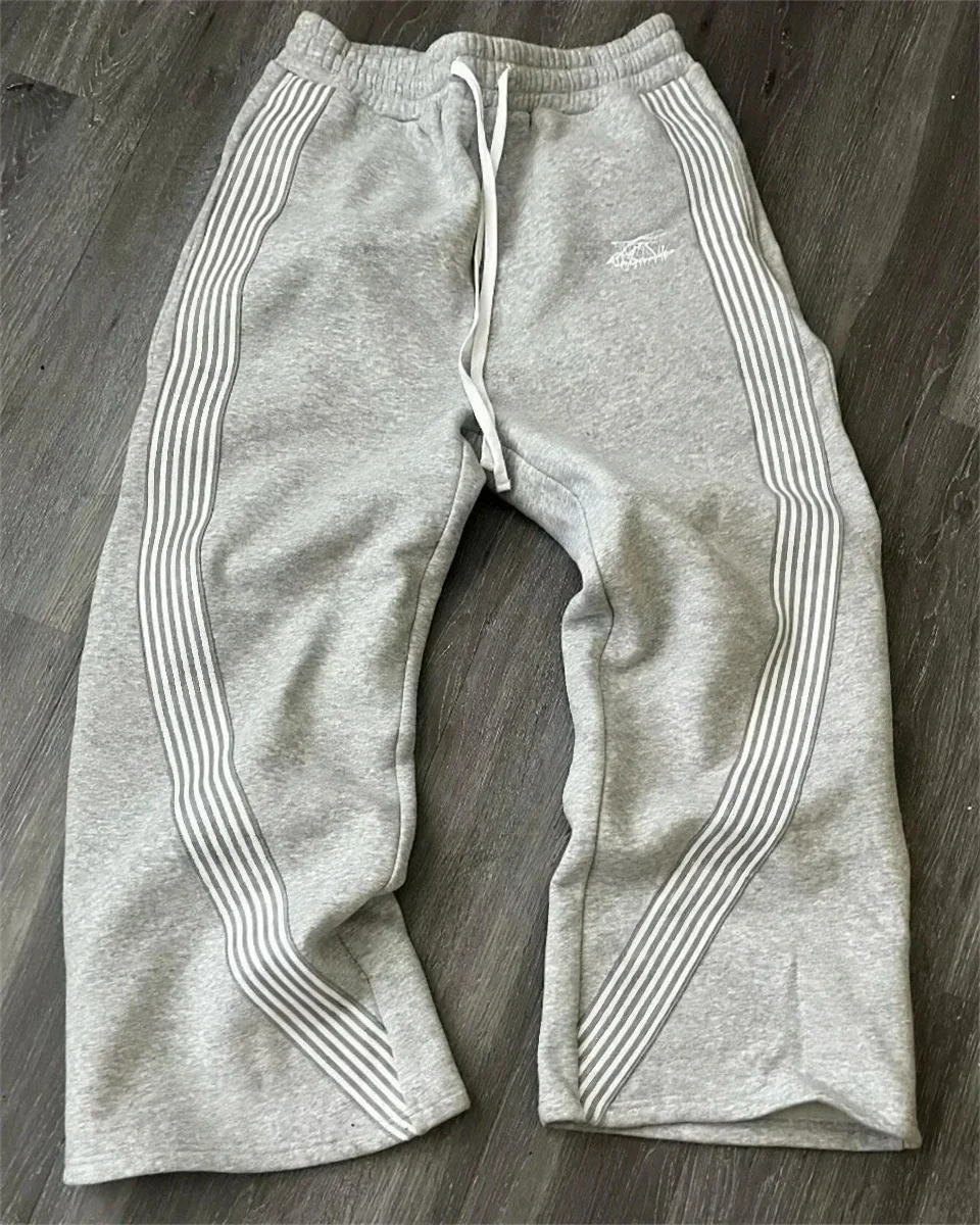 2026 Casual Loose Straight Leg Pants Striped Fashion Trend Brand Street Hip-hop Jogging Men's Women's Harajuku Sweatpants