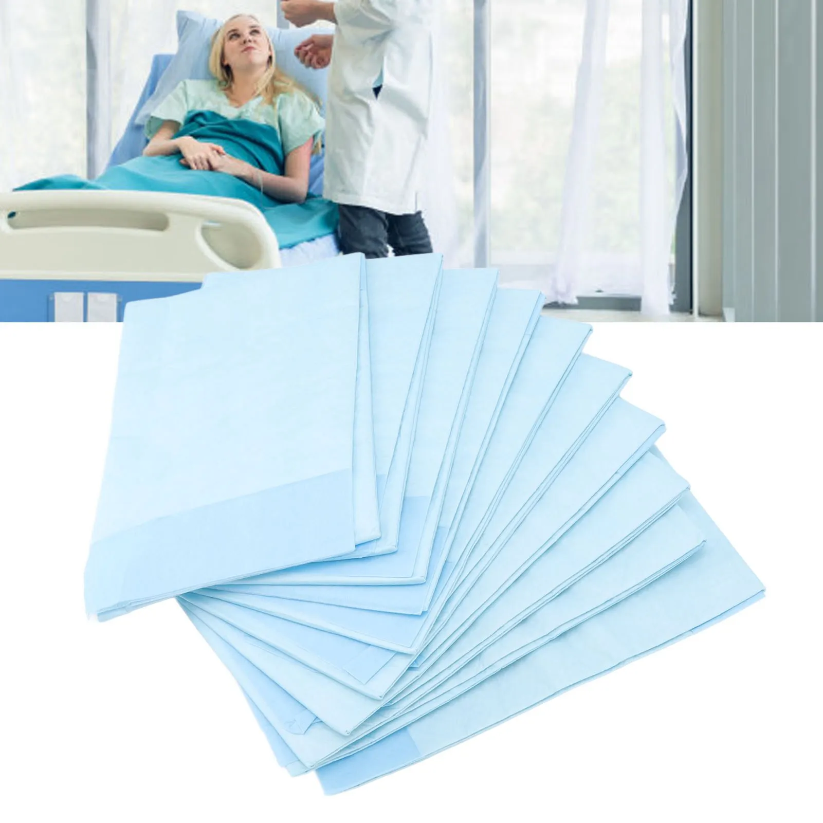 10Pcs Disposable Bed Pad Absorbent Incontinence Pad Soft Anti-seepage Nonwoven Underpad for Adult Elderly Patient Maternity Baby