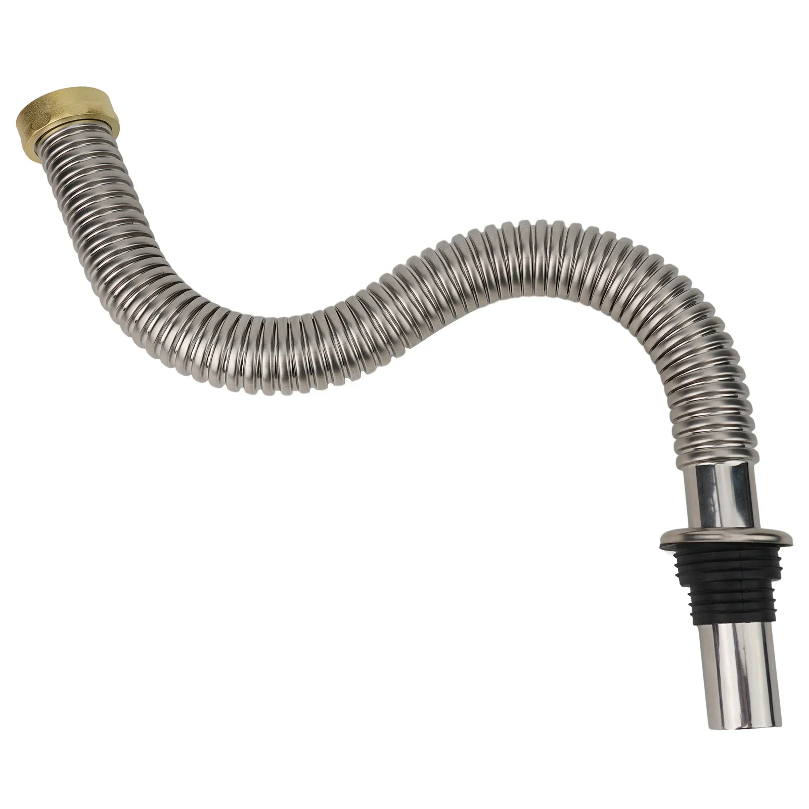 40/60cm Stainless Steel Bathroom Kitchen Sink Siphon Waste Drain Flexible Pipe Hose Home Retractable Drainage Tube