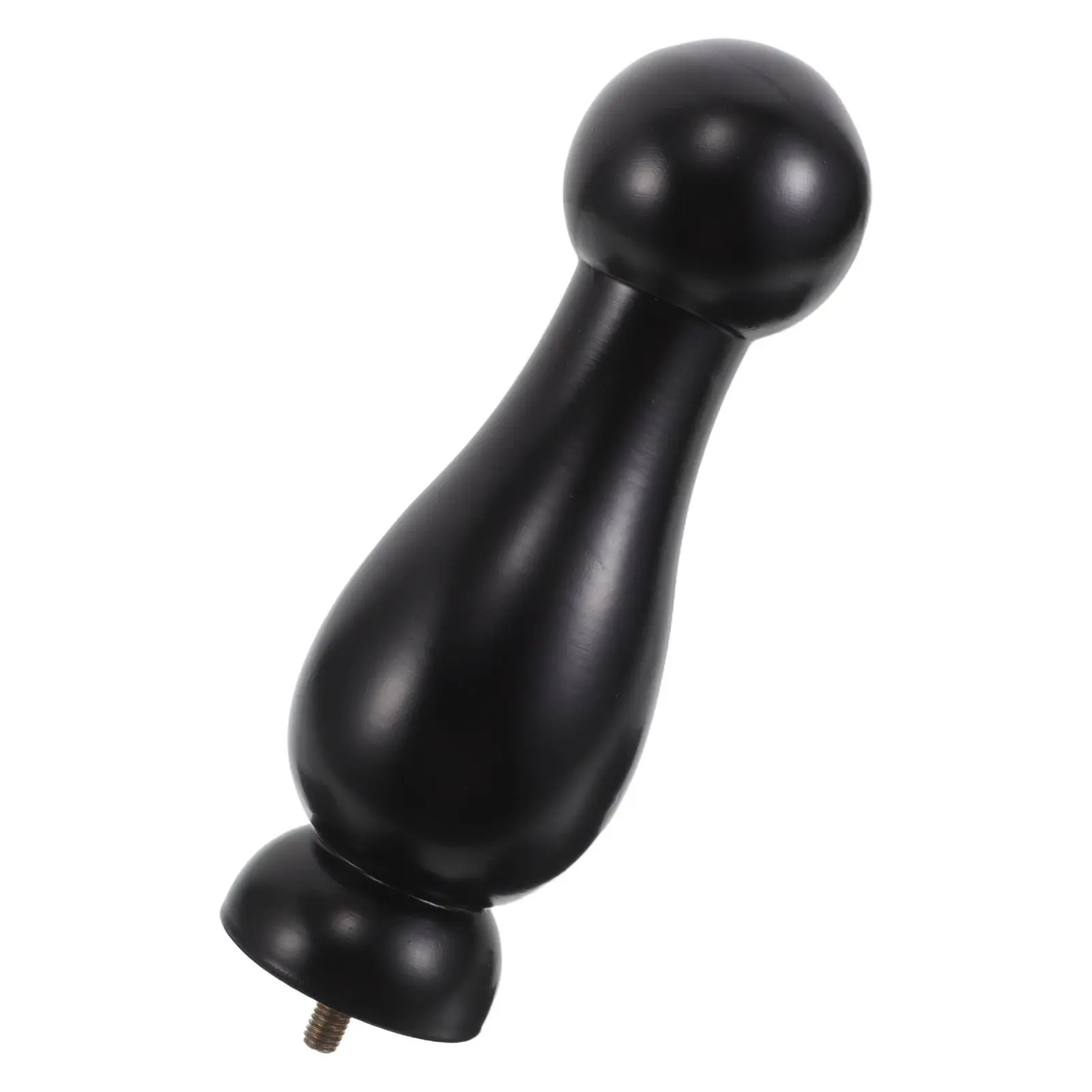 Wood Craft Finials Solid Wooden Bed Post Finials Black M8 Rod Post Cap for DIY Curtain Rod Flagpole Staircase Home Decor