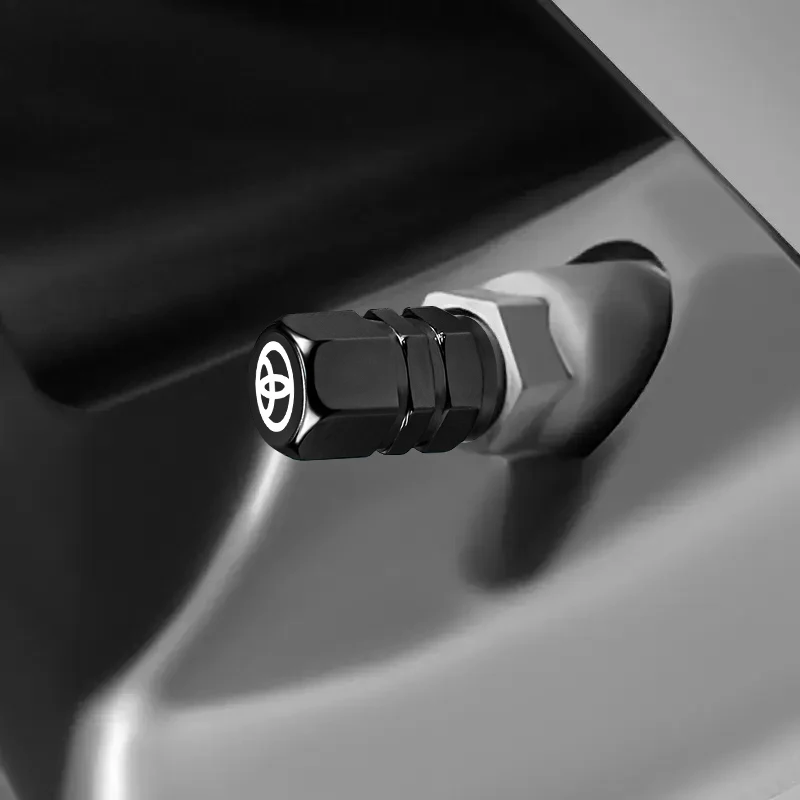 4 قطعة شعار السيارة المعادن الترباس في عجلة الاطارات صمام قبعات غطاء غبار لتويوتا GR كامري فورتشنر هايلاندر مارك-X ميراي هليكس TRD #6