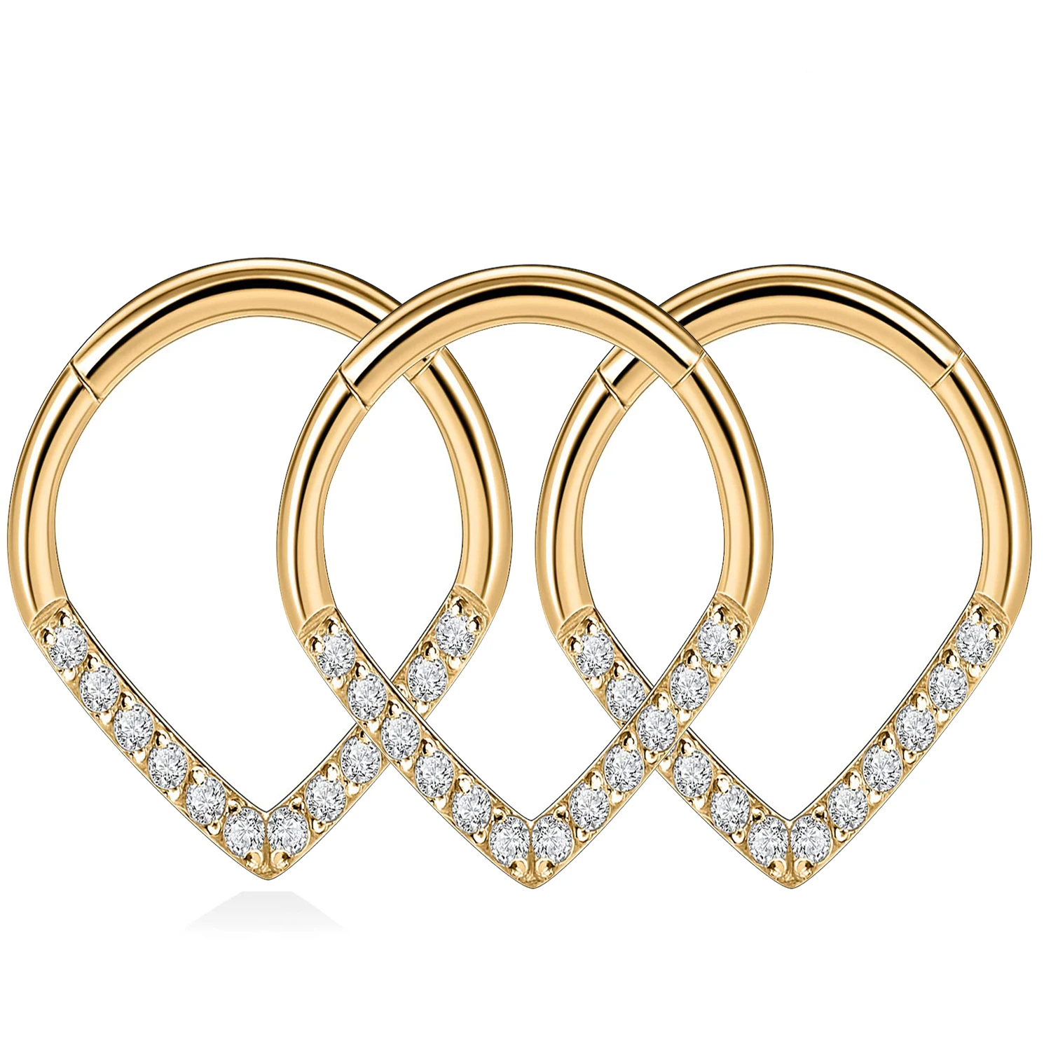 Heart Hinged Nose Ring Hoop in Titanium