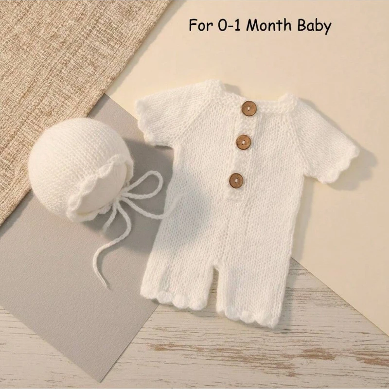 2 قطع اليدوية الكروشيه الطفل رومبير مع قبعة الوليد التصوير وتتسابق للجنسين اطلاق النار رومبير استحمام الطفل هدية التصوير الدعائم