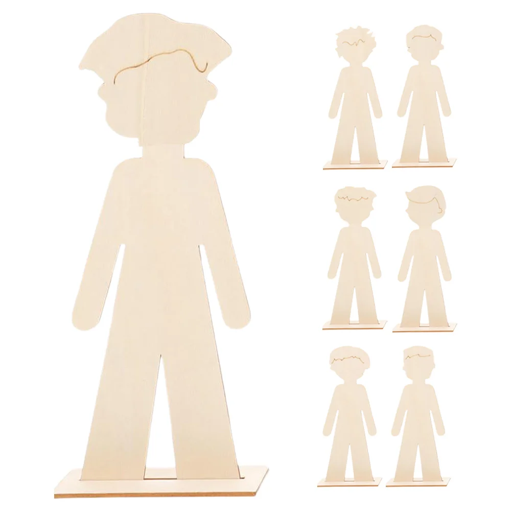 Ensemble d'artisanat de peinture en bois pour garçons, 7 pièces, ornements créatifs préscolaires, bricolage, tranches de bois créatives, matériau naturel sûr