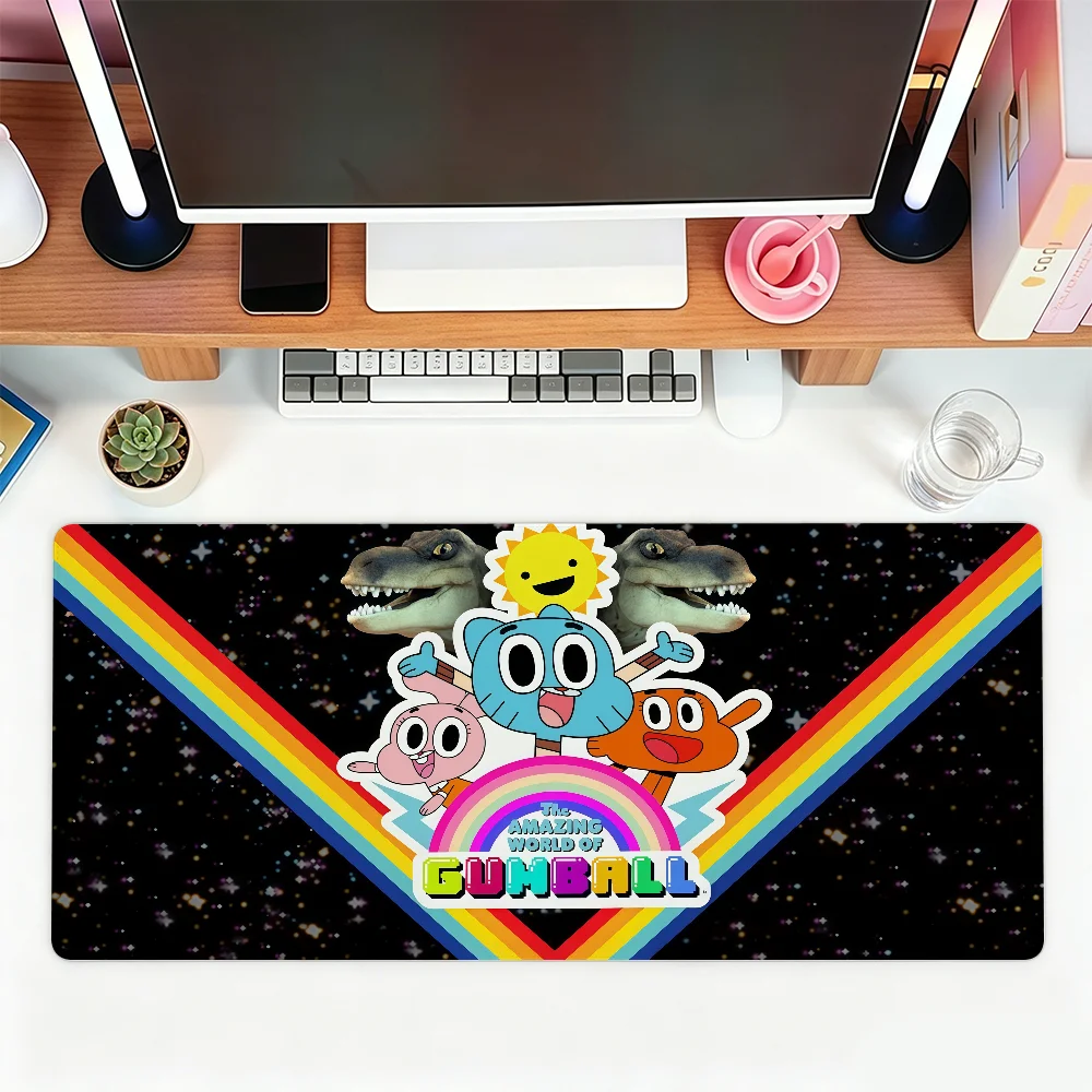 Cartoon The A-Amazing W-World of G-Gumball Mouse Pad For Office Gaming And Keyboards Non-Slip Large Waterproof