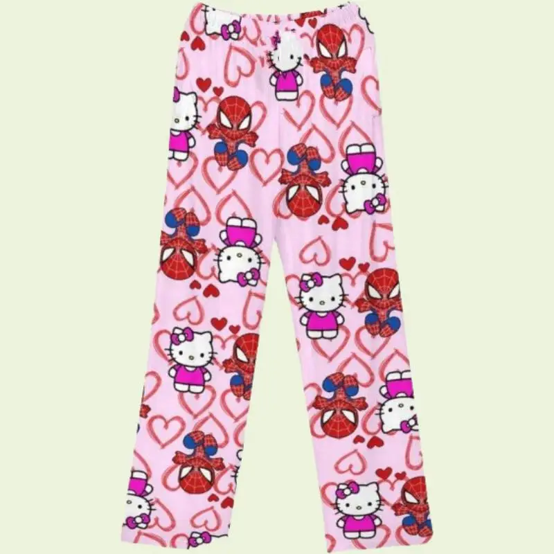 2025 Autumn Winter New Products Fashion Soft Comfort Hellokitty Printed Sleeping Pants for Women Casual Thick Warm Home Pants