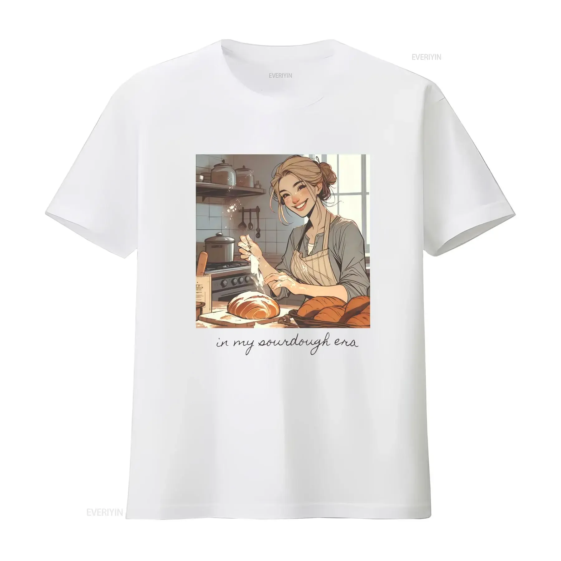 Sourdough Era T shirt for Bread Bakers Baking Foodie Kitchen Top Baker  vintage Washed Stretched Casual Stylish graphic