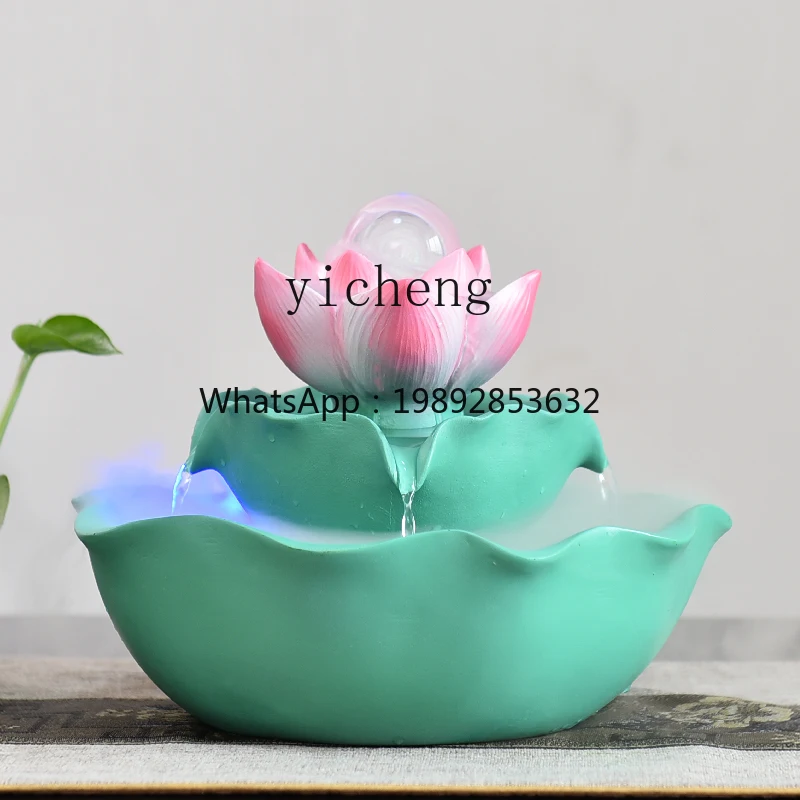 EE  ornament, running water fountain, desktop lotus decoration, lucky feng shui wheel humidifier