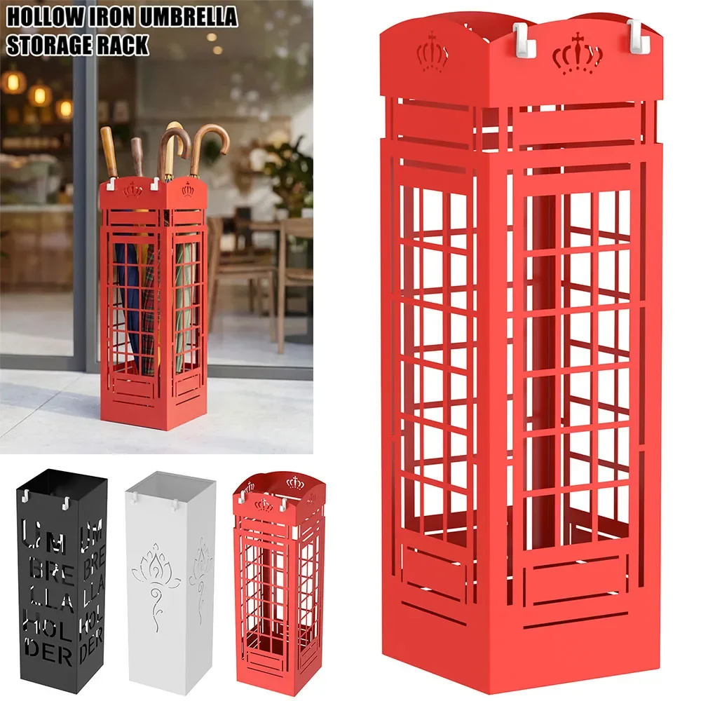 

Новая металлическая подставка для зонтов с полым дизайном, креативный органайзер для тростей, водонепроницаемый держатель для зонтов для дома