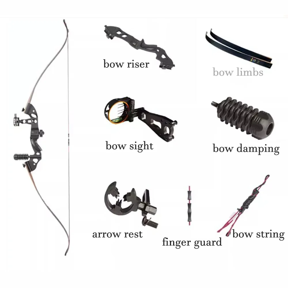 

Sanlida 60" Eagle X8 Hunting Recuve Bow Takedown Style Metal Riser 30lbs 35lbs Poundage Accessories