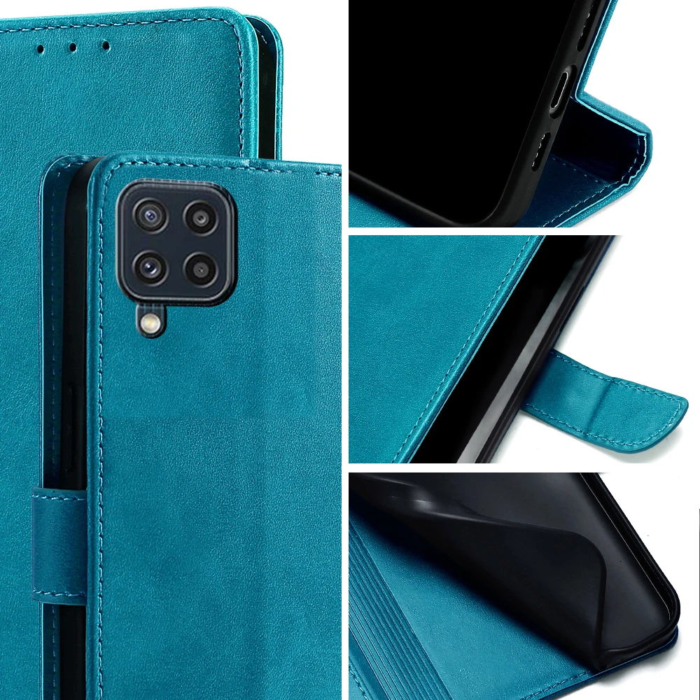 Leather Wallet Phone Case for Samsung Galaxy M52 M12 M51 M31S M32 M31 Prime M22 M21 M21S M11 Flip Cover with Card Slots