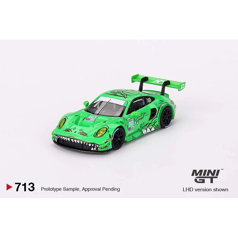 MINIGT 713 In Stock 1:64 992 GT3R #80 GTD AO Racing Tyrannosaurus Diecast Diorama Model Collection Miniature Toys