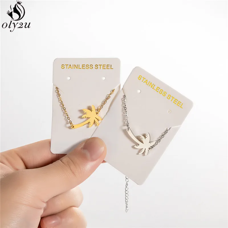 Bohemian Stainless Steel Coconut Tree Pendant Bracelet Women Hawaii Vacation Jewelry Girls Fashion Summer Wristband Accessories