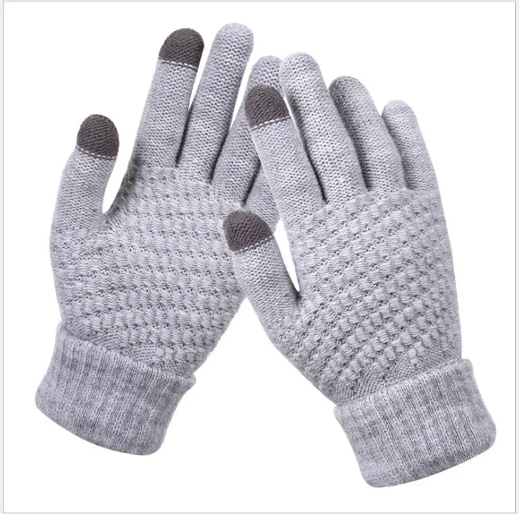 Gants d'hiver à écran tactile pour femmes, gants de ski en plein air, gants épais et chauds, laine 216.239., doigts complets