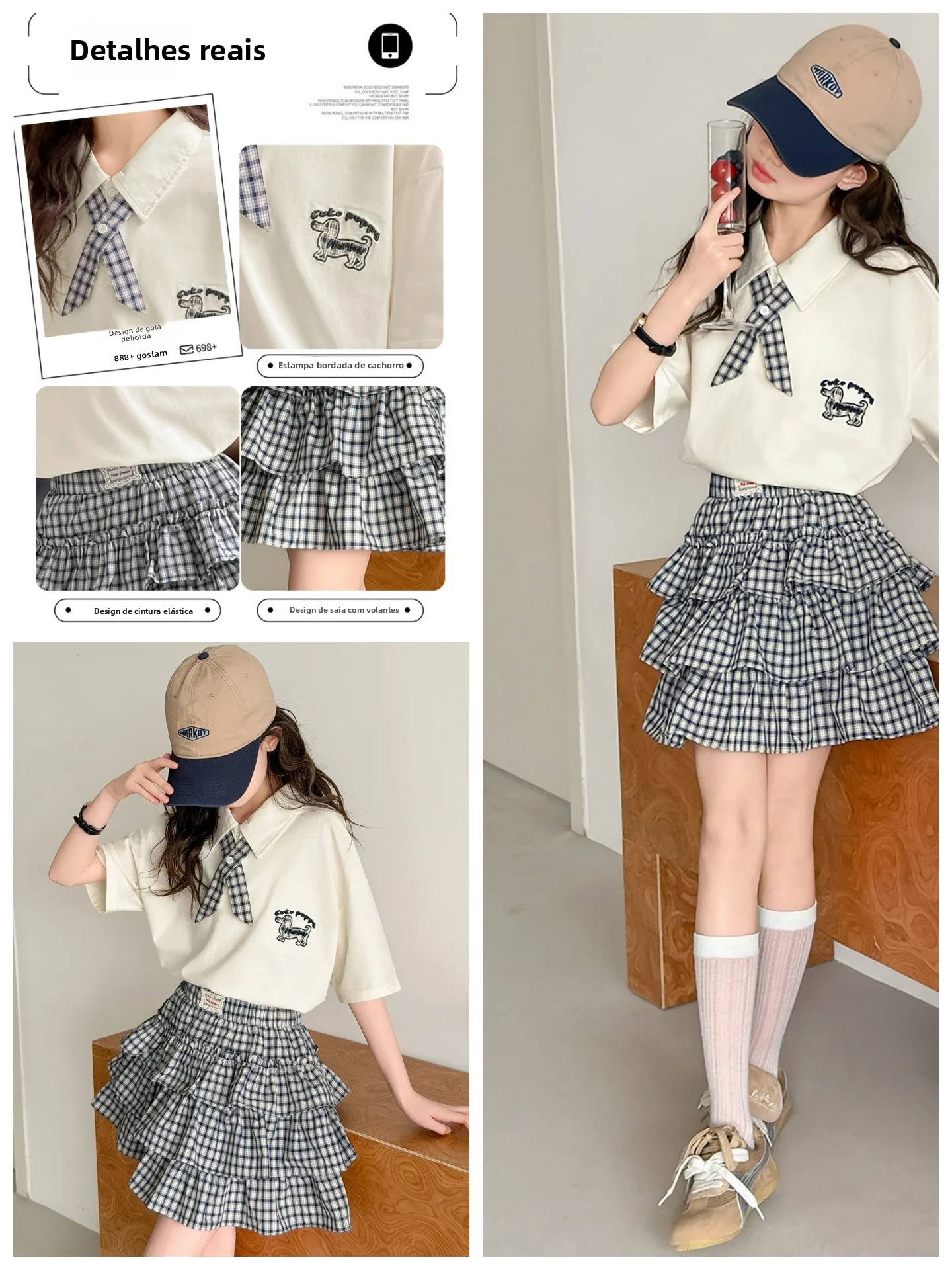 girls-summer-short-sleeve-plaid-cake-skirt-two-piece-set-children's-korean-college-style-2026-new-medium-and-large-children