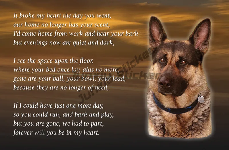 

GERMAN SHEPHERD Dog Fridge Car Sticker Pet Loss Bereavement Memorial Gift