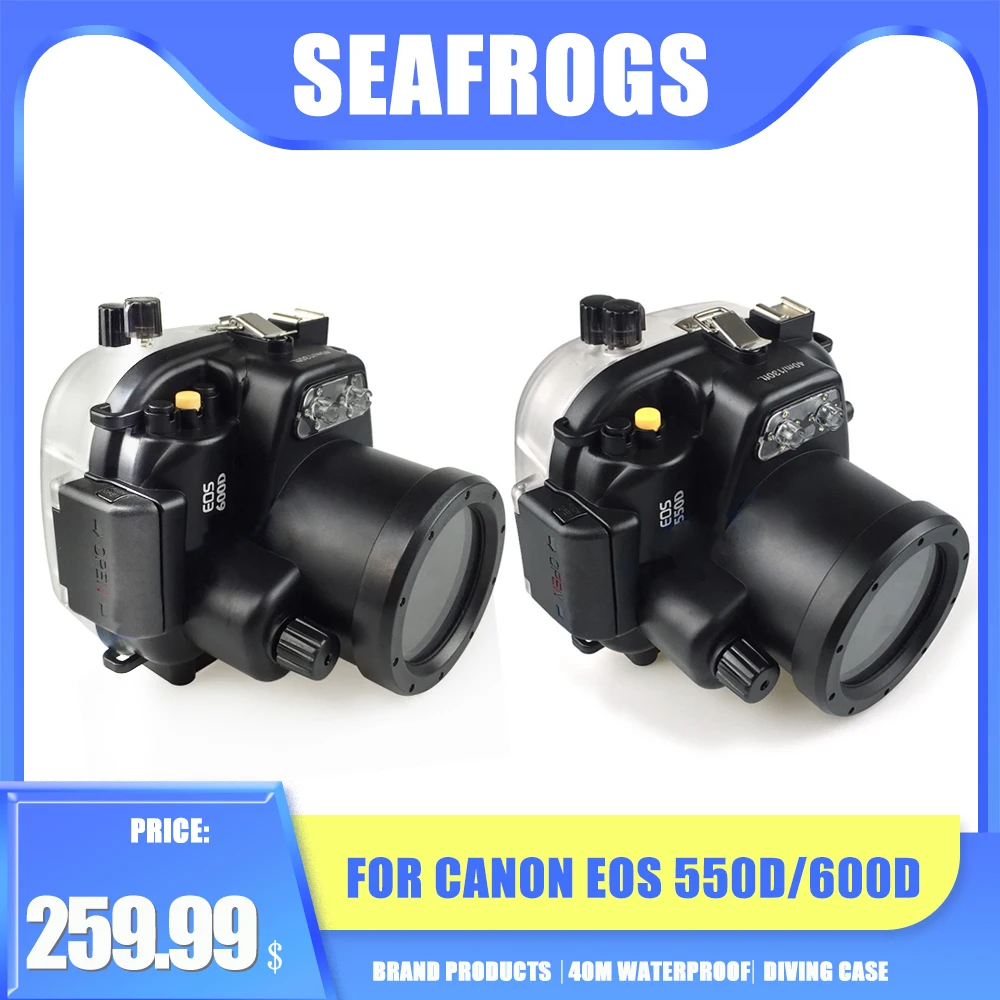 Seafrogs Camera Housing For Canon 550D/600D Waterproof Camera Case Bag Diving Photography Equipment