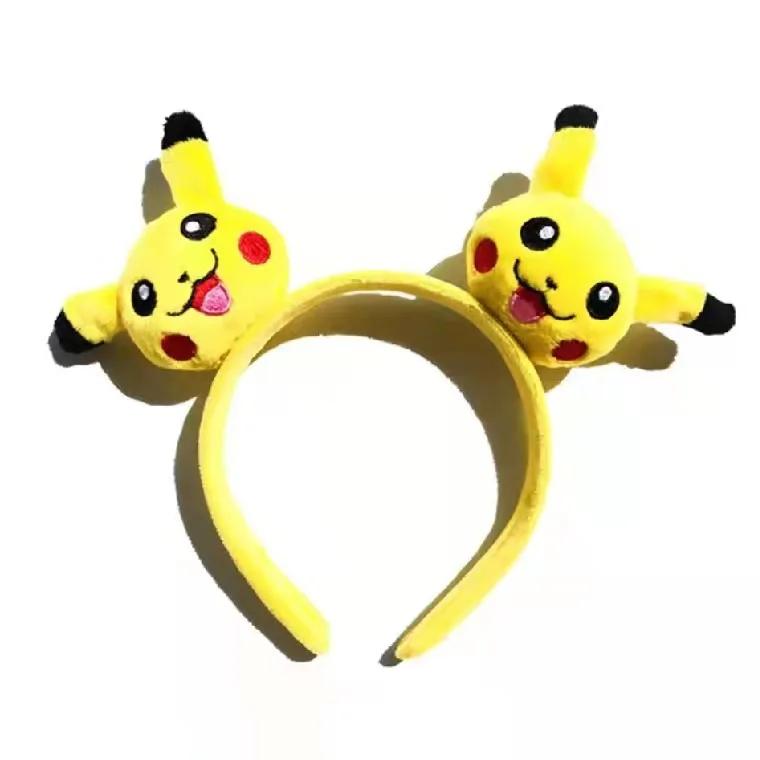 Kawaii pokemon Cartoon Headwear Cute Pikachu Headband, Face Wash Headband, Cute Hair Clip Headband, Gift Toy for Children