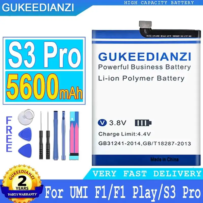 

For Umidigi Umi F1 Play S3 Pro Mobile Phone Battery High Performance 5600mAh