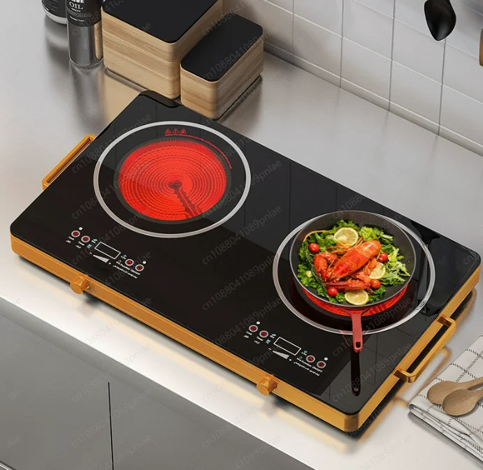 Household Double-head Electric Ceramic Cooker, Double-stove Desktop High-power, Light-wave Double-head Induction Cooker