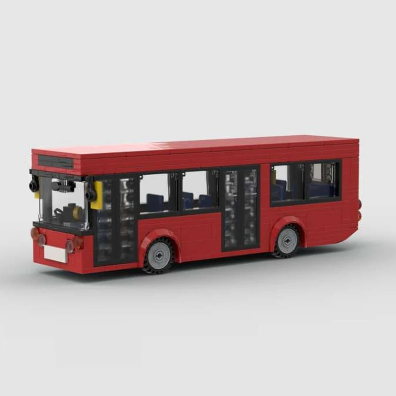 City Car Model MOC Building Bricks Single Decker Bus Modular Technology Gifts Holiday Assemble Children Toys Suit