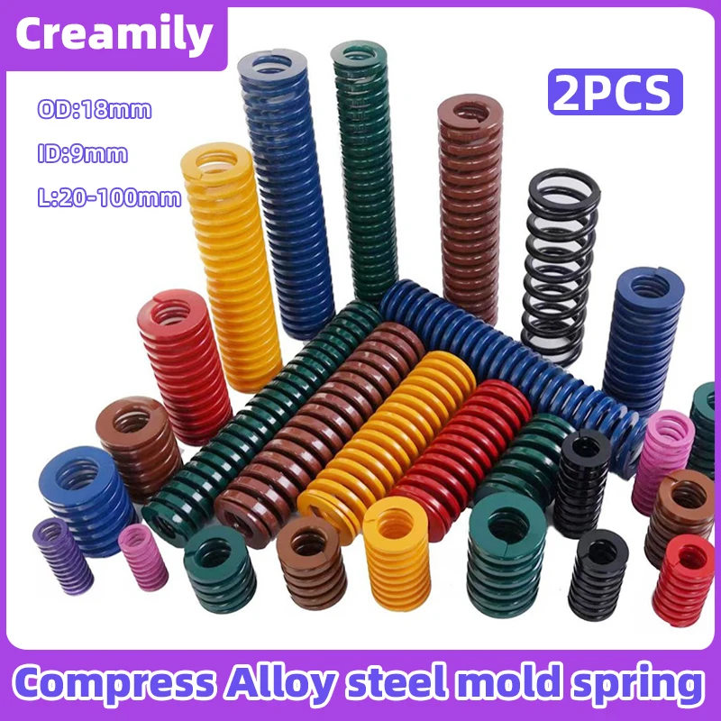 

Creamily 2PCS/lot Mold Spring Loading Spiral Stamping Compression Spring Outer Diameter 18mm Inner Diameter 9mm Length 20-100mm