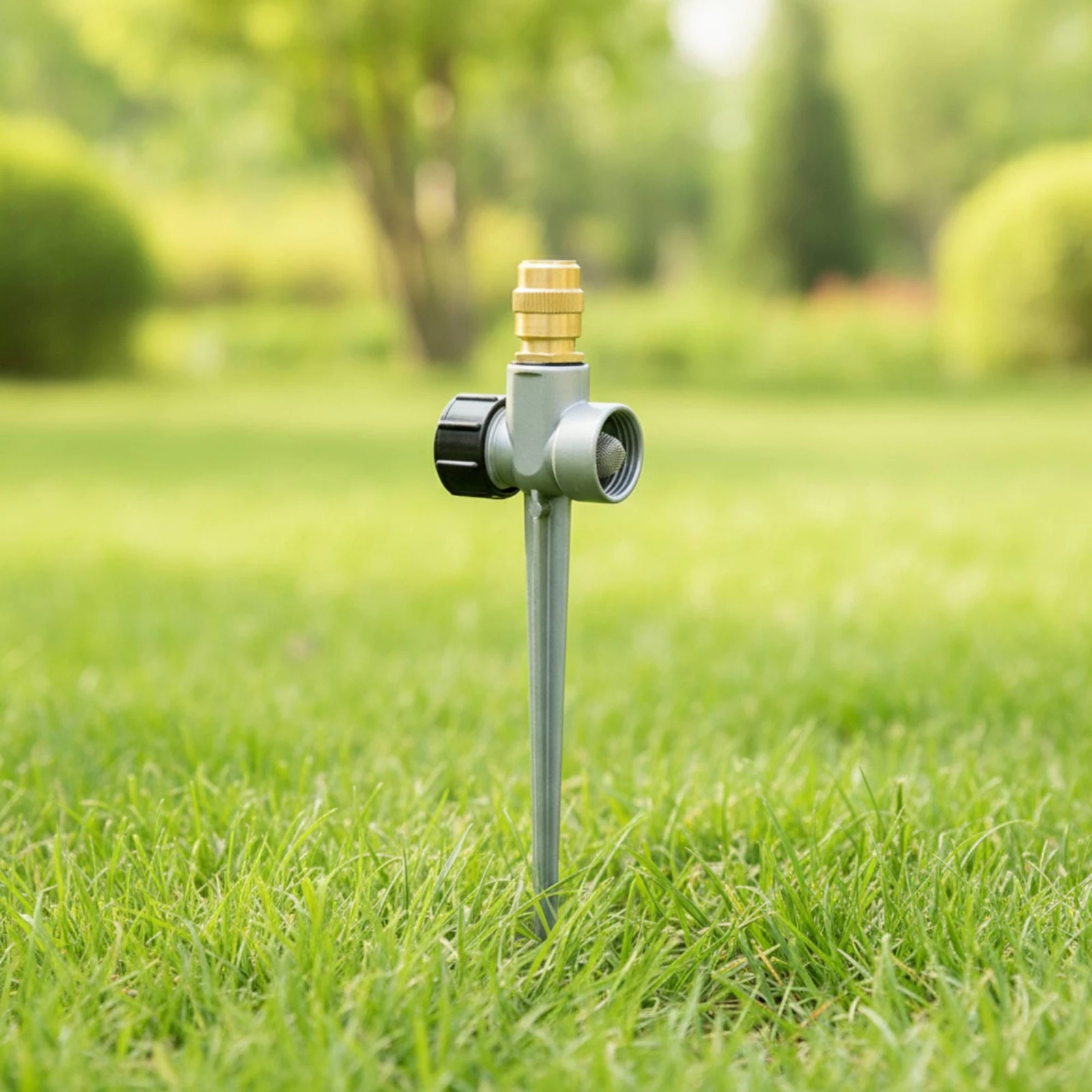 Sprinkler with Brass Head Easy to Adjust Spike Sprinkler Corrosion Resistant Professional Grade for Gardeners, Lawn Irrigation