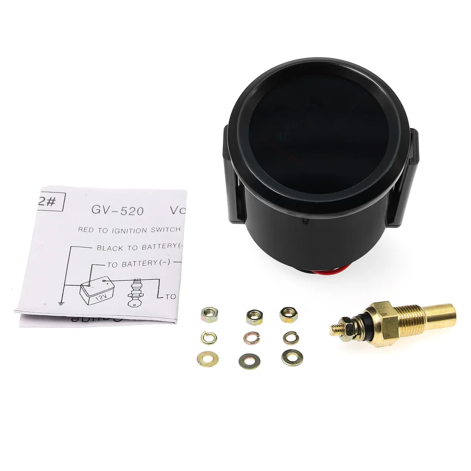 Mikrokos Jauge Température Huile 52mm 12V 50-150°C - Indicateur LED Voiture Camion Bateau
