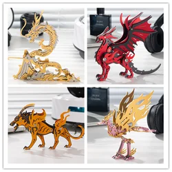 MOKR Color  Animal 3D Metal toys Dragon Scorpion Phoenix Gift For Kids puzzle Adults Learning Education  DIY Jigsaw Model