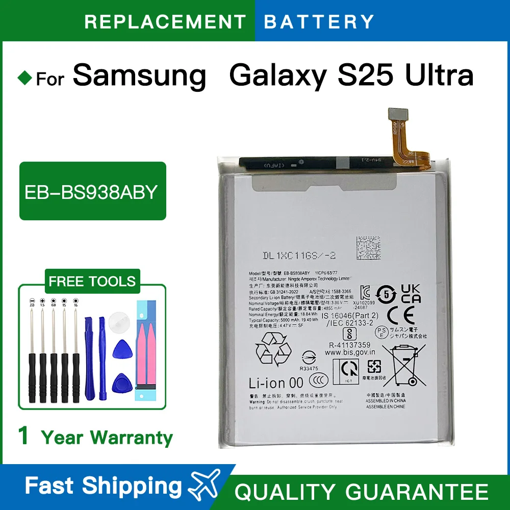 Brand New EB-BS938ABY 5000Mah For Samsung Galaxy S25 Ultra S938B S938N S938W S938U S938Q S938D S938J SCG32 SM-S9380 Battery