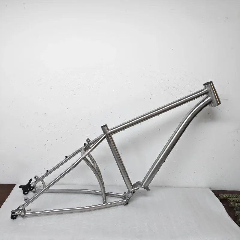

Titanium Bike Frame With Pinion Gearbox Mount For All Terrain Off Road Snow Sand Biking Durable Bicycle Frame Components