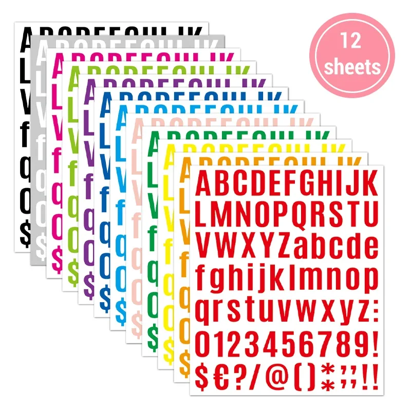 Color Alphanumeric Sticker DIY Creative Sticker Ledger Material Sticker Color Combination Sticker Teacher Student Bonus Sticker