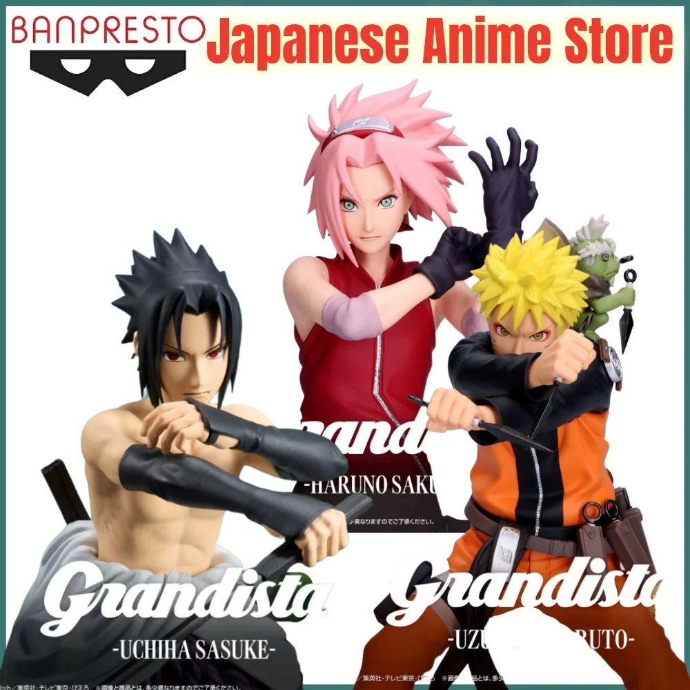 

Original Banpresto Naruto Shippuuden Anime Naruto & Uchiha Sasuke & Haruno Sakura Grandist Anime Figure Action Figurine Model
