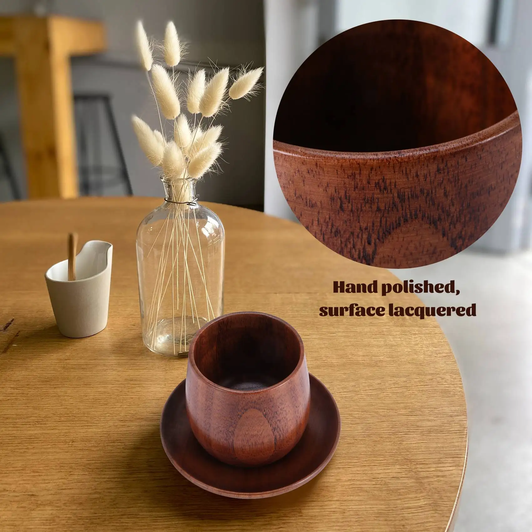 

New Japanese Style Log Cup Wooden Big Belly Cup Sake Solid Wood Retro Insulated Teacup Set Drinking Cup 150ML