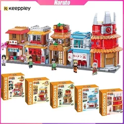 Keeppley-bloques de construcción de Naruto para niños y niñas, juguetes de modelo de ensamblaje, versión de película, decoración de paisaje urbano, rompecabezas, regalo de cumpleaños