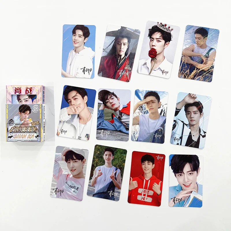 24 Pcs/Set Xiao Zhan, Wang Yibo, Word Of Honor,Teens In Times Laser Card Sticker DIY Flash Lomo Card Cosplay Gift