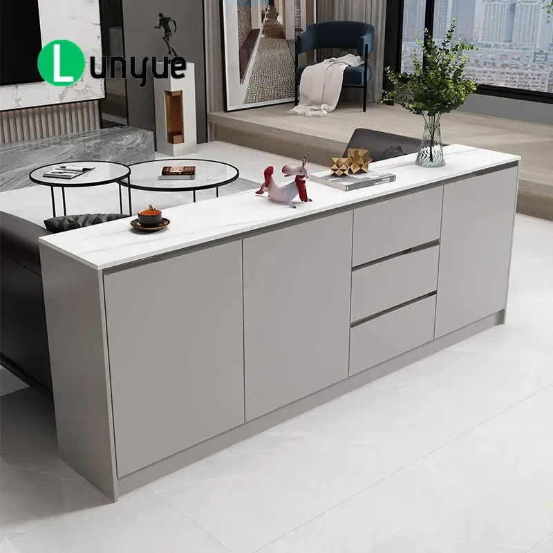 Modern Rock Slab Dining Side Cabinet Minimalist Wall Mounted Storage Locker Sofa Back Partition for Living Room Home Decor
