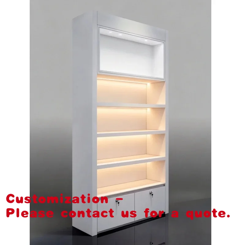 

Customize.Modern Luxury Glass Showcase With Led Light Storage Cases Cabinets Book Cabinet Retail Store Jewelry Wooden Materi
