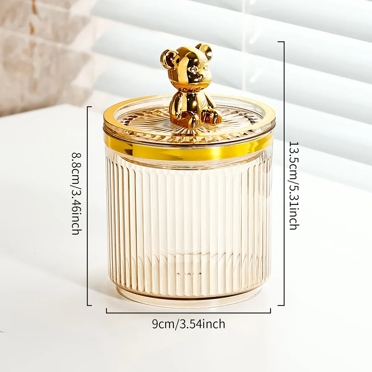 Cute Bear Cotton Pad Holder Cotton Swab Rod Storage Box Cosmetics Jewelry Bathroom Makeup Container Lipstick Organizer Box