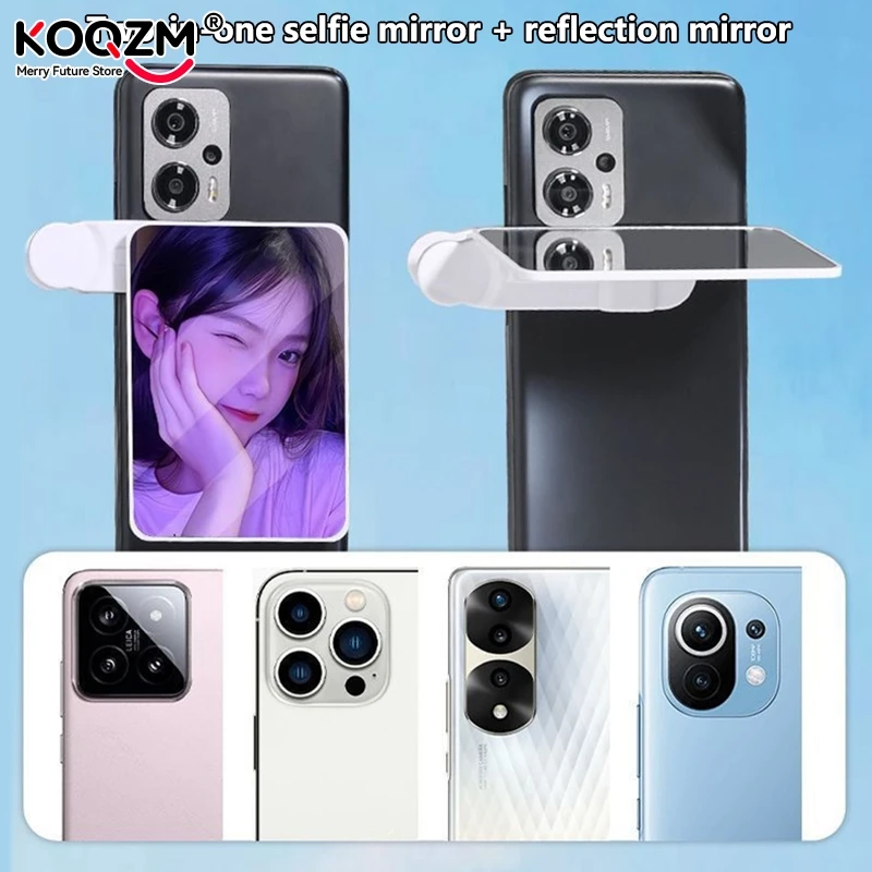 

Регулируемое зеркало заднего вида для селфи с клипсой 2-в-1