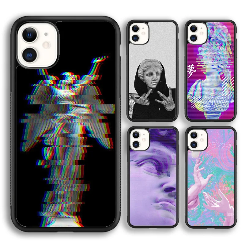 Krajews Vaporwave Aesthetic Art Printed Phone Case Cover For iPhone 16 15 14 plus XS XR 11 12 mini 13 pro max Fundas