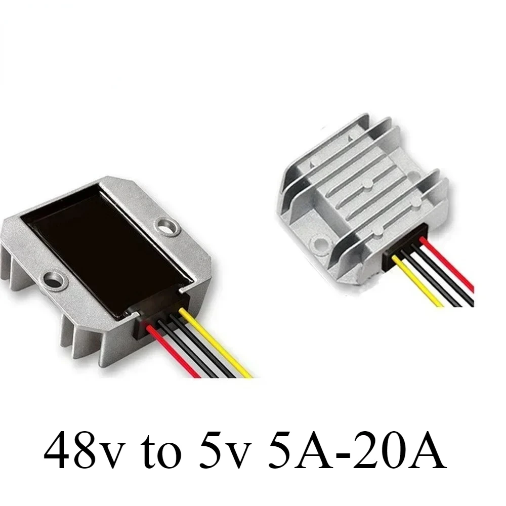

48v to 5v 5A-20A Regulator DC-DC Buck Converter 48 Volt to 5 Volt Step-down Buck Module Power Supply Voltage Reducer for Cars