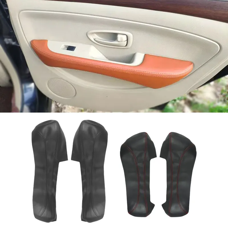 4PCS Microfiber Leather Door Armrest Covers for Nissan Sylphy Sentra 2006-2011 Interior Trim