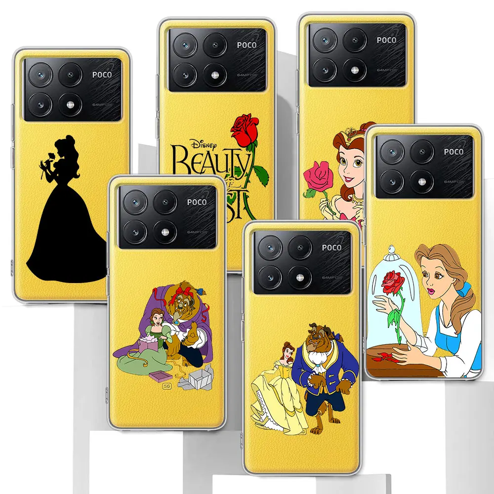 Cute Beauty and the Beast Case for Xiaomi Poco X6 M3 X4 X5 F3 X3 NFC F4 GT M5 M5s Pocophone F1 F5 M4 F2 Pro TPU Soft Phone Cover