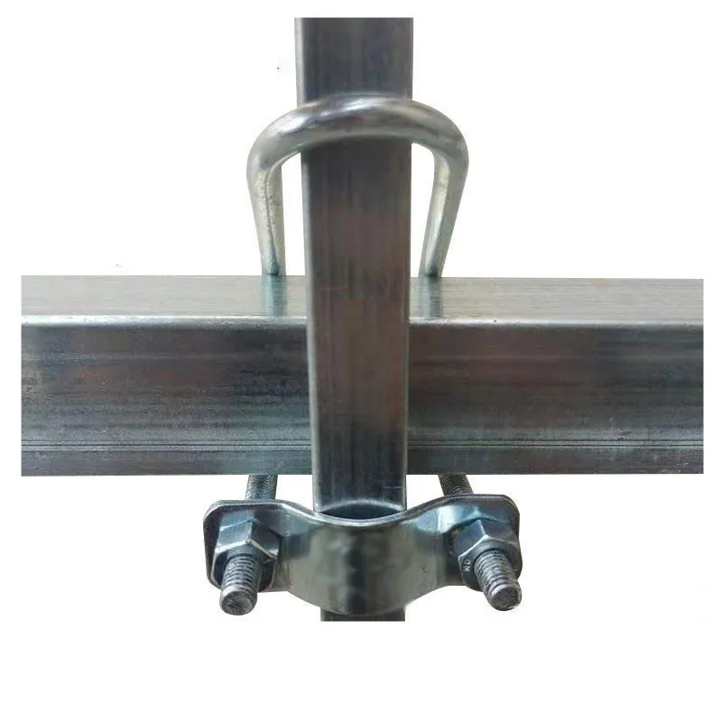 M8 Square Tube Fastener Welding Free Fixed Card Galvanized Clevis Steel Pipe Connection Clip Put Helf