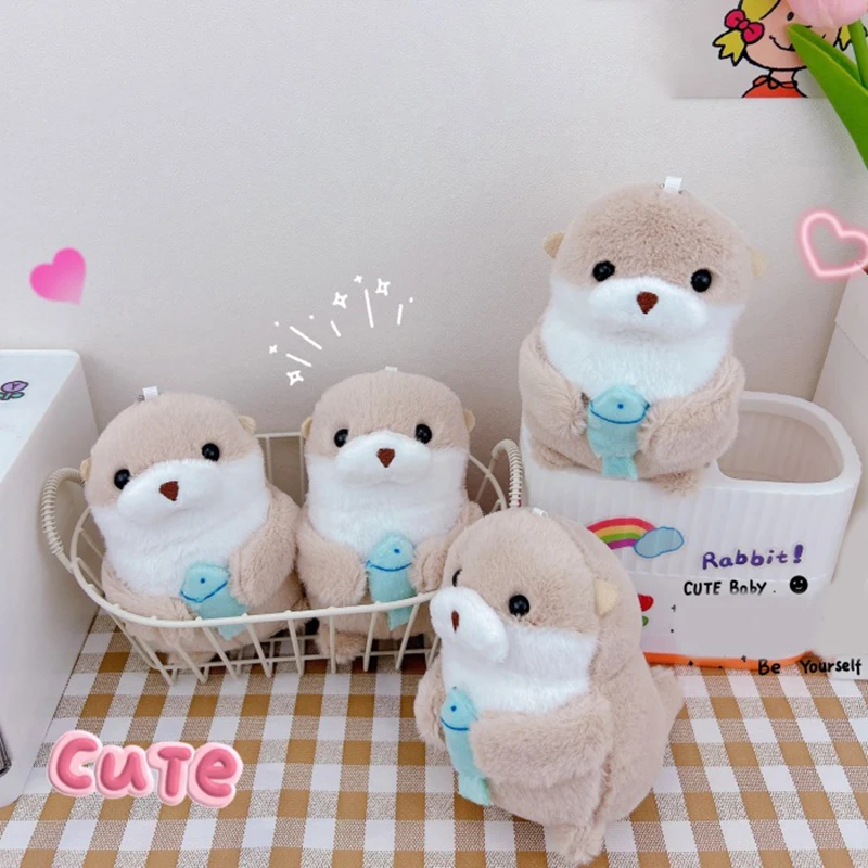 

Bag Lovely Otters Plush Pendant Keychain Stylish Backpack Keyrings Pendant For Kid Boy Girl Women Men