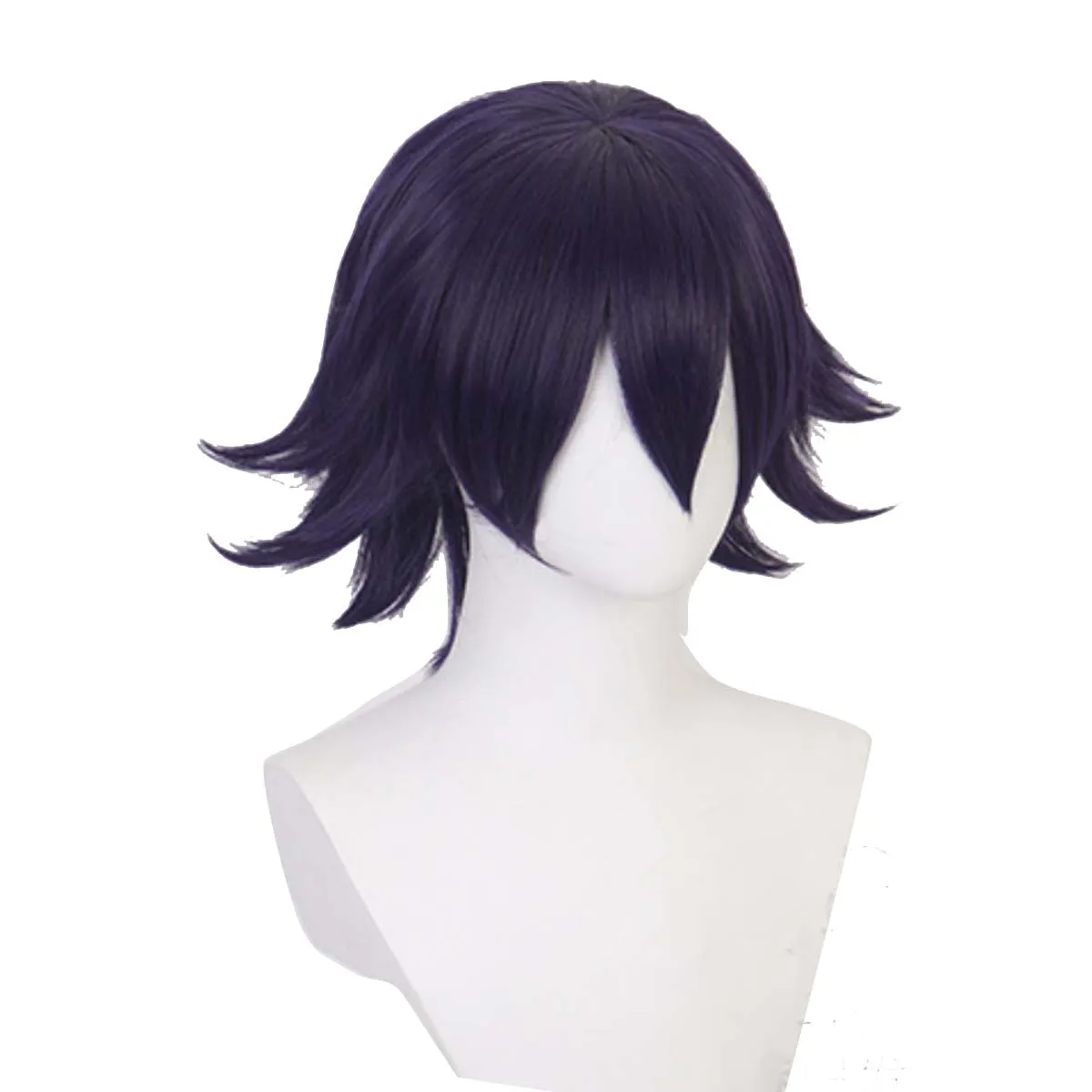 ผู้ชายฮาโลวีนงานรื่นเริงส่วน Kokichi Oma คอสเพลย์สั้นวิกผมสีม่วงชั้น
