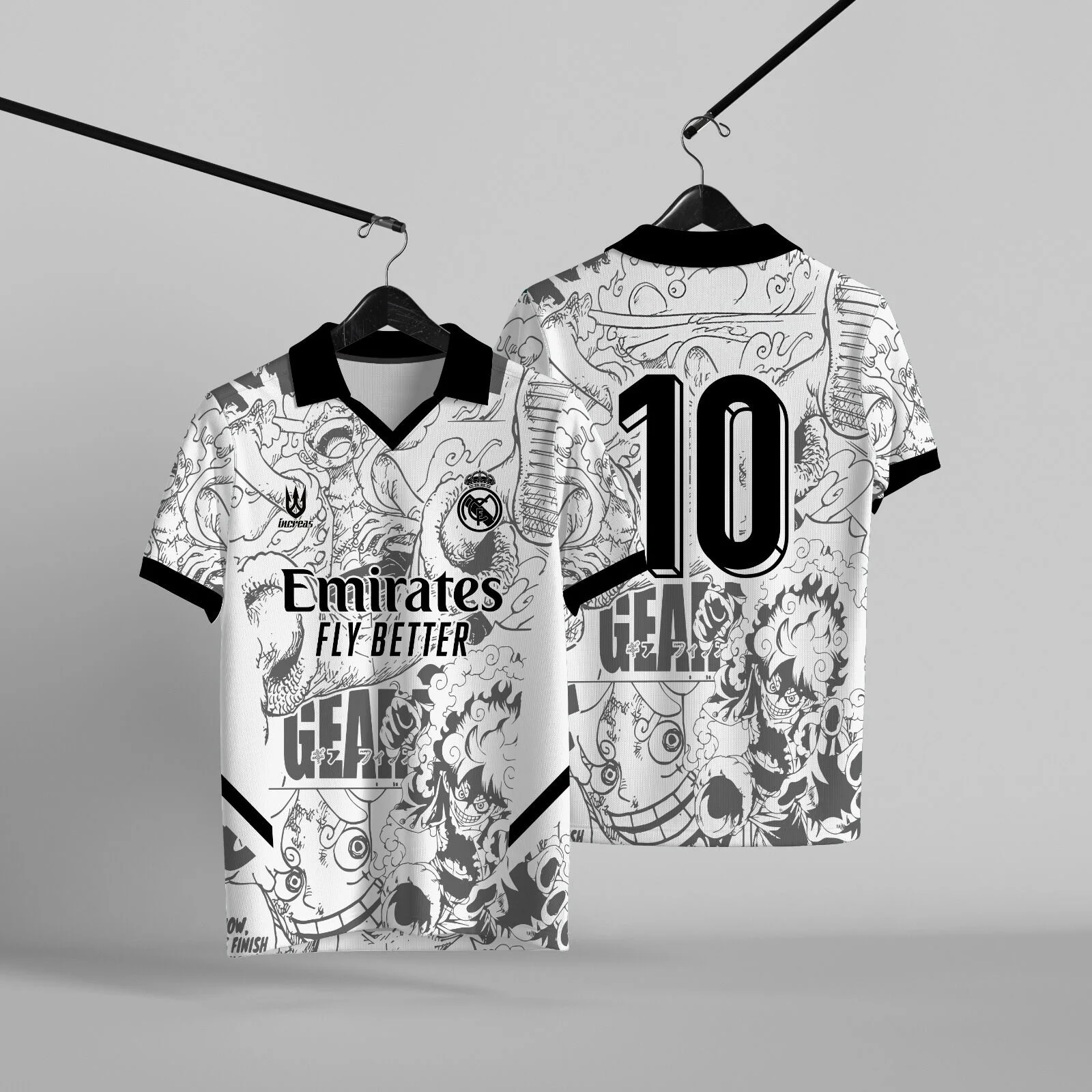 2026 New Japanese Anime One Piece No.10 Men's Stand Up Collar Breathable and Comfortable Outdoor Sports Football Jersey