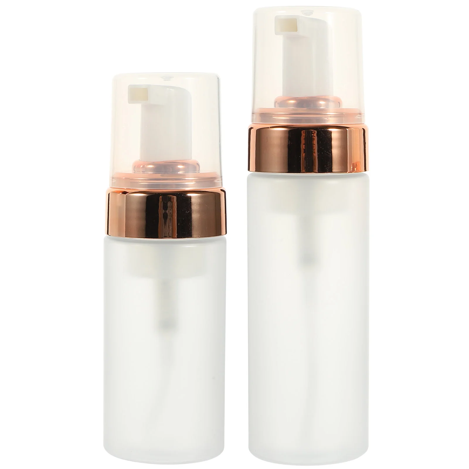 2 Pcs Refillable Spray Bottle Bottled Hand Pump Foam Dispenser Holder Golden Plastic Pet Travel